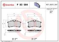 BREMBO P83084 Bremsbelagsatz, Scheibenbremse