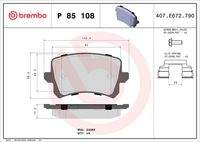 BREMBO P85108 Bremsbelagsatz, Scheibenbremse