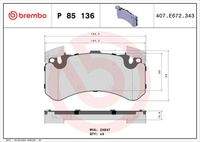 BREMBO P85136 Bremsbelagsatz, Scheibenbremse