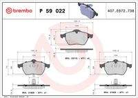 BREMBO P59022 Bremsbelagsatz, Scheibenbremse