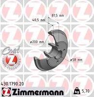 ZIMMERMANN 430179020 Bremstrommel
