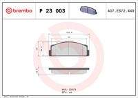 BREMBO P23003 Bremsbelagsatz, Scheibenbremse