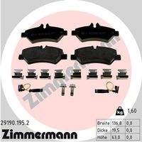 ZIMMERMANN 291901952 Bremsbelagsatz, Scheibenbremse