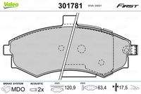 VALEO 301781 Bremsbelagsatz, Scheibenbremse
