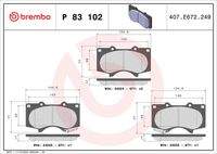 BREMBO P83102 Bremsbelagsatz, Scheibenbremse