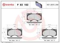 BREMBO P83102 Bremsbelagsatz, Scheibenbremse