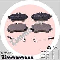 ZIMMERMANN 230701702 Bremsbelagsatz, Scheibenbremse