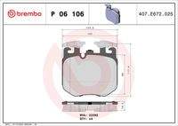 BREMBO P06106 Bremsbelagsatz, Scheibenbremse