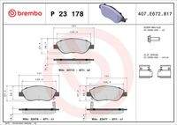 BREMBO P23178 Bremsbelagsatz, Scheibenbremse