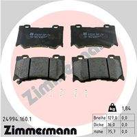 ZIMMERMANN 249941601 Bremsbelagsatz, Scheibenbremse
