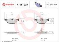 BREMBO P06025 Bremsbelagsatz, Scheibenbremse