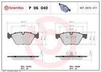 BREMBO P06040 Bremsbelagsatz, Scheibenbremse