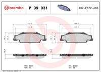 BREMBO P09031 Bremsbelagsatz, Scheibenbremse