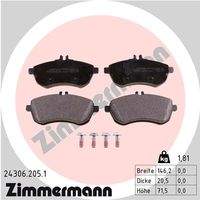 ZIMMERMANN 243062051 Bremsbelagsatz, Scheibenbremse