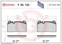 BREMBO P85123 Bremsbelagsatz, Scheibenbremse