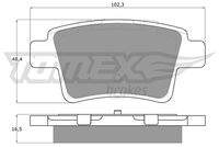 TOMEX Brakes TX1482 Bremsbelagsatz, Scheibenbremse