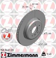 ZIMMERMANN 150346120 Bremsscheibe