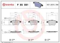 BREMBO P85081 Bremsbelagsatz, Scheibenbremse