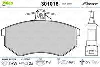 VALEO 301016 Bremsbelagsatz, Scheibenbremse