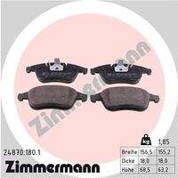 ZIMMERMANN 248701801 Bremsbelagsatz, Scheibenbremse