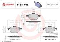 BREMBO P85045 Bremsbelagsatz, Scheibenbremse