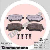 ZIMMERMANN 244969701 Bremsbelagsatz, Scheibenbremse