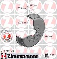 ZIMMERMANN 600196120 Bremstrommel