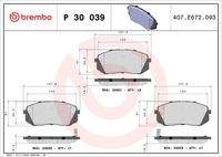 BREMBO P30039 Bremsbelagsatz, Scheibenbremse