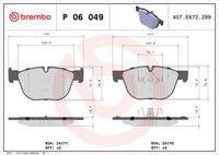 BREMBO P06049 Bremsbelagsatz, Scheibenbremse