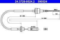 ATE 24372805242 Seilzug, Kupplungsbetätigung
