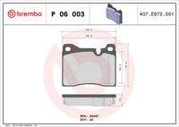 BREMBO P06003 Bremsbelagsatz, Scheibenbremse