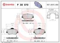 BREMBO P30070 Bremsbelagsatz, Scheibenbremse