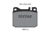 TEXTAR 2958104 Bremsbelagsatz, Scheibenbremse