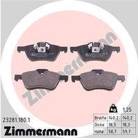 ZIMMERMANN 232811801 Bremsbelagsatz, Scheibenbremse