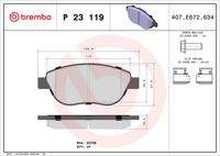 BREMBO P23119 Bremsbelagsatz, Scheibenbremse