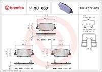 BREMBO P30063 Bremsbelagsatz, Scheibenbremse