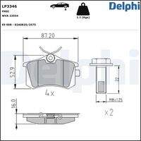 DELPHI LP3346 Bremsbelagsatz, Scheibenbremse