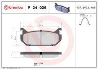 BREMBO P24036 Bremsbelagsatz, Scheibenbremse