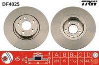 TRW DF4025 Bremsscheibe