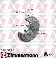 ZIMMERMANN 250177000 Bremstrommel