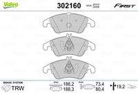 VALEO 302160 Bremsbelagsatz, Scheibenbremse