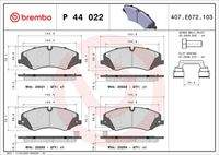 BREMBO P44022 Bremsbelagsatz, Scheibenbremse