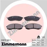 ZIMMERMANN 238791601 Bremsbelagsatz, Scheibenbremse