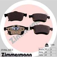 ZIMMERMANN 259062001 Bremsbelagsatz, Scheibenbremse