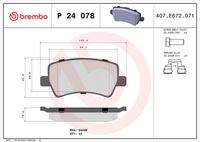 BREMBO P24078 Bremsbelagsatz, Scheibenbremse