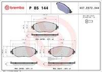 BREMBO P85144 Bremsbelagsatz, Scheibenbremse