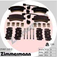 ZIMMERMANN 259872002 Bremsbelagsatz, Scheibenbremse