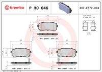 BREMBO P30046 Bremsbelagsatz, Scheibenbremse