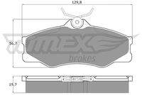 TOMEX Brakes TX1166 Bremsbelagsatz, Scheibenbremse