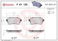 BREMBO P61133 Bremsbelagsatz, Scheibenbremse